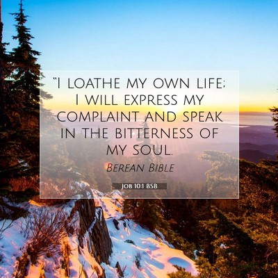 Picture 07 - Job 10:1 BSB - “I loathe my own life; I will express my - Bible Verse Picture