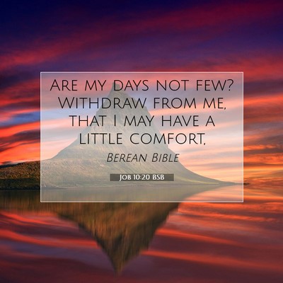 Picture 07 - Job 10:20 BSB - Are my days not few? Withdraw from me, that I may - Bible Verse Picture