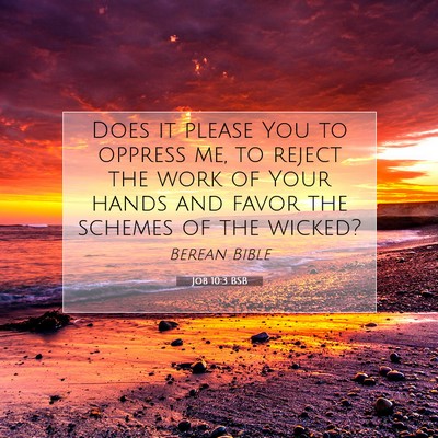 Picture 07 - Job 10:3 BSB - Does it please You to oppress me, to reject the - Bible Verse Picture