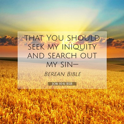 Picture 07 - Job 10:6 BSB - that You should seek my iniquity and search out - Bible Verse Picture