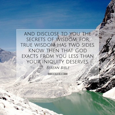 Picture 07 - Job 11:6 BSB - and disclose to you the secrets of wisdom, for - Bible Verse Picture