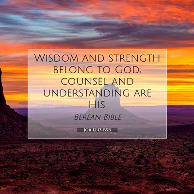 Picture 07 - Job 12:13 BSB - Wisdom and strength belong to God; counsel and - Bible Verse Picture
