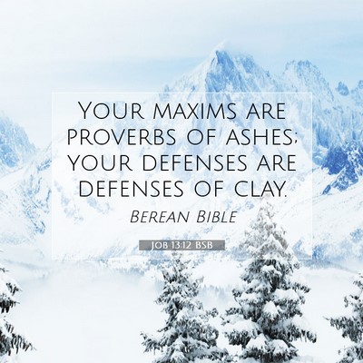 Picture 07 - Job 13:12 BSB - Your maxims are proverbs of ashes; your defenses - Bible Verse Picture