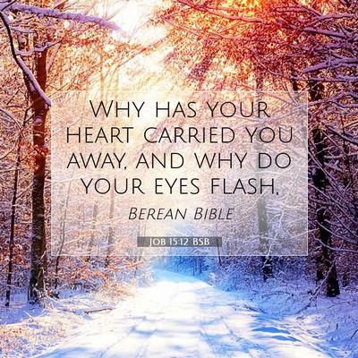 Picture 07 - Job 15:12 BSB - Why has your heart carried you away, and why do - Bible Verse Picture