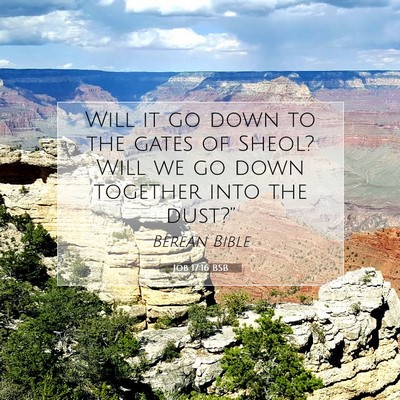 Picture 07 - Job 17:16 BSB - Will it go down to the gates of Sheol? Will we go - Bible Verse Picture