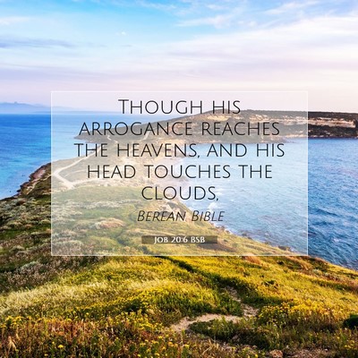 Picture 07 - Job 20:6 BSB - Though his arrogance reaches the heavens, and his - Bible Verse Picture