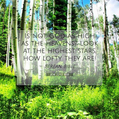 Picture 07 - Job 22:12 BSB - Is not God as high as the heavens? Look at the - Bible Verse Picture