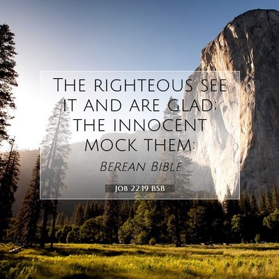 Picture 07 - Job 22:19 BSB - The righteous see it and are glad; the innocent - Bible Verse Picture