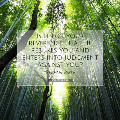 Picture 07 - Job 22:4 BSB - Is it for your reverence that He rebukes you and - Bible Verse Picture