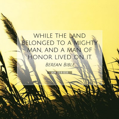 Picture 07 - Job 22:8 BSB - while the land belonged to a mighty man, and a - Bible Verse Picture