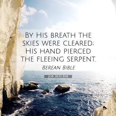 Picture 07 - Job 26:13 BSB - By His breath the skies were cleared; His hand - Bible Verse Picture