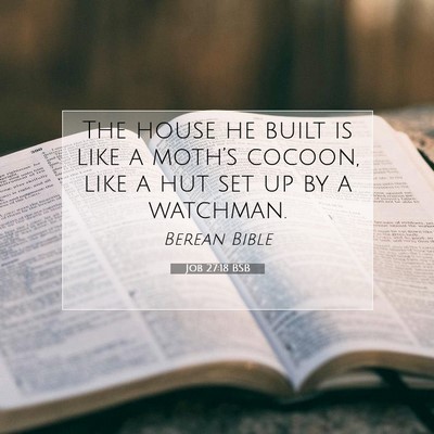 Picture 07 - Job 27:18 BSB - The house he built is like a moth’s cocoon, - Bible Verse Picture
