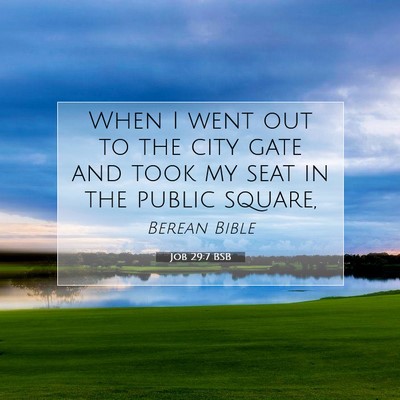 Picture 07 - Job 29:7 BSB - When I went out to the city gate and took my seat - Bible Verse Picture