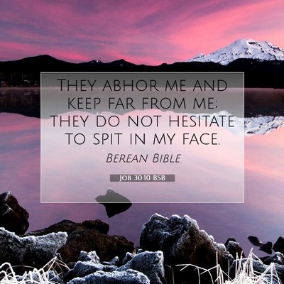 Picture 07 - Job 30:10 BSB - They abhor me and keep far from me; they do not - Bible Verse Picture