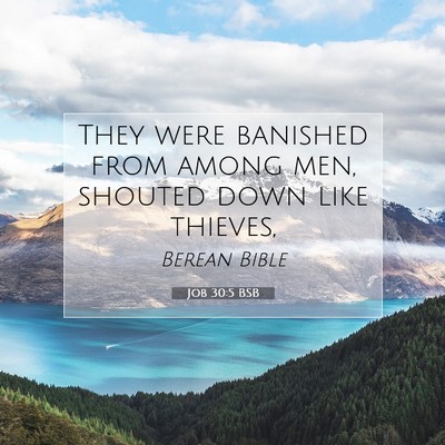 Picture 07 - Job 30:5 BSB - They were banished from among men, shouted down - Bible Verse Picture