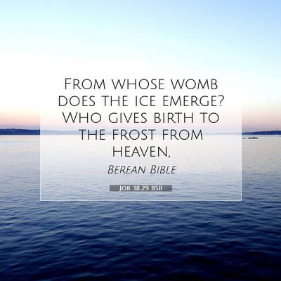Picture 07 - Job 38:29 BSB - From whose womb does the ice emerge? Who gives - Bible Verse Picture