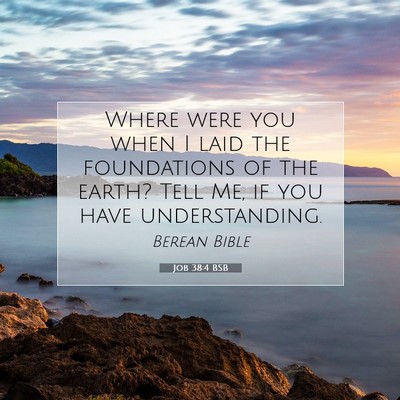 Picture 07 - Job 38:4 BSB - Where were you when I laid the foundations of the - Bible Verse Picture