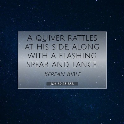 Picture 07 - Job 39:23 BSB - A quiver rattles at his side, along with a - Bible Verse Picture