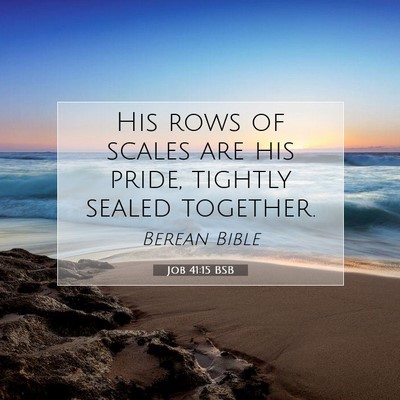 Picture 07 - Job 41:15 BSB - His rows of scales are his pride, tightly sealed - Bible Verse Picture