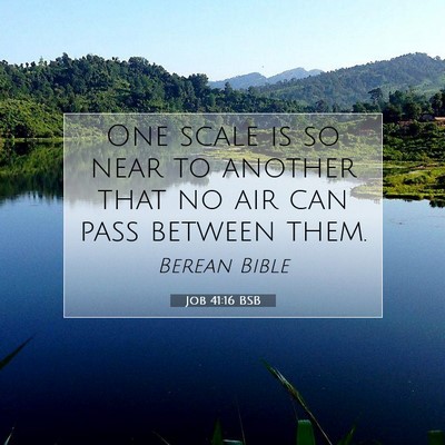 Picture 07 - Job 41:16 BSB - One scale is so near to another that no air can - Bible Verse Picture
