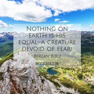 Picture 07 - Job 41:33 BSB - Nothing on earth is his equal—a creature devoid - Bible Verse Picture