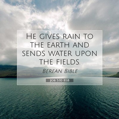 Picture 07 - Job 5:10 BSB - He gives rain to the earth and sends water upon - Bible Verse Picture