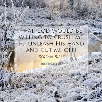 Picture 07 - Job 6:9 BSB - that God would be willing to crush me, to unleash - Bible Verse Picture