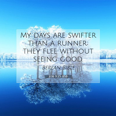 Picture 07 - Job 9:25 BSB - My days are swifter than a runner; they flee - Bible Verse Picture