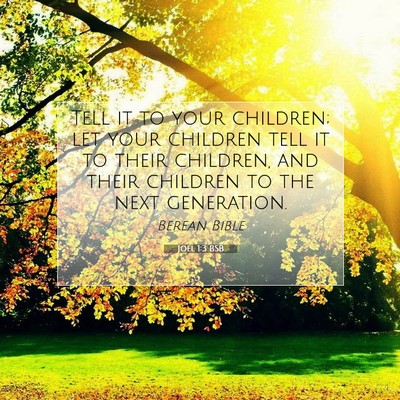 Picture 07 - Joel 1:3 BSB - Tell it to your children; let your children tell - Bible Verse Picture