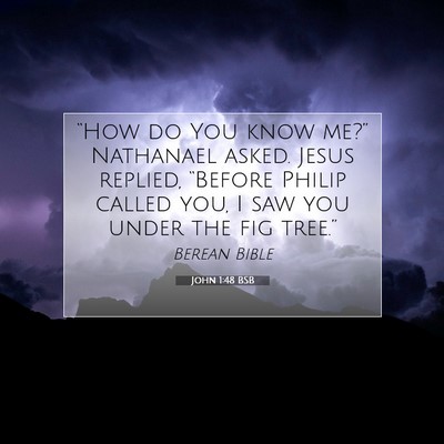 Picture 07 - John 1:48 BSB - “How do You know me?” Nathanael asked. Jesus - Bible Verse Picture