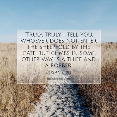 Picture 07 - John 10:1 BSB - “Truly, truly, I tell you, whoever does not - Bible Verse Picture