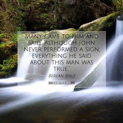 Picture 07 - John 10:41 BSB - Many came to Him and said, “Although John never - Bible Verse Picture