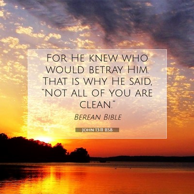 Picture 07 - John 13:11 BSB - For He knew who would betray Him. That is why He - Bible Verse Picture