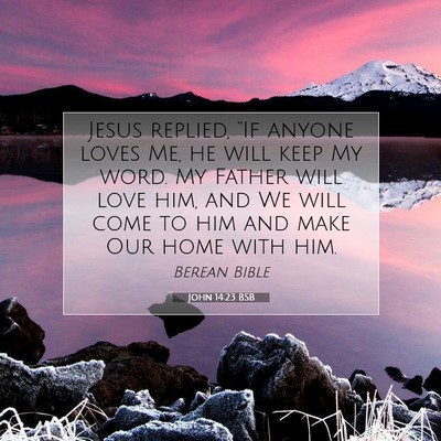 Picture 07 - John 14:23 BSB - Jesus replied, “If anyone loves Me, he will - Bible Verse Picture