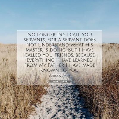 Picture 07 - John 15:15 BSB - No longer do I call you servants, for a servant - Bible Verse Picture
