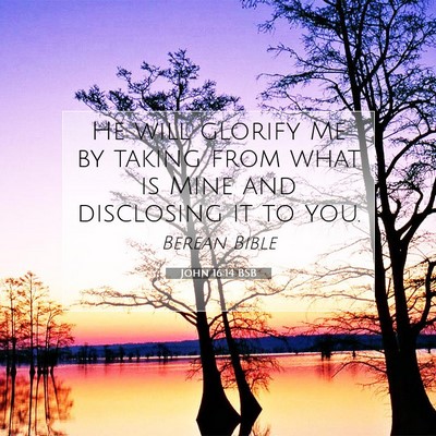 Picture 07 - John 16:14 BSB - He will glorify Me by taking from what is Mine - Bible Verse Picture