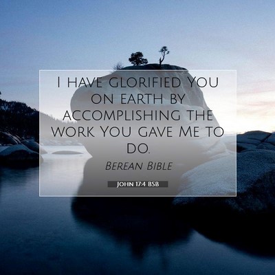 Picture 07 - John 17:4 BSB - I have glorified You on earth by accomplishing - Bible Verse Picture