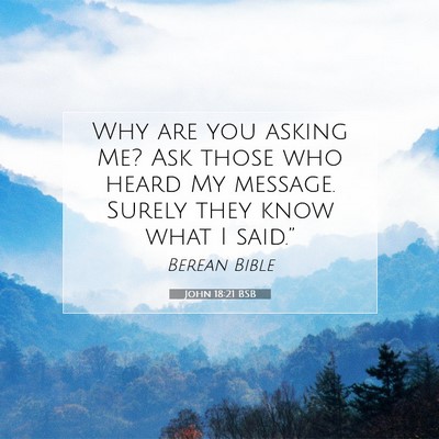 Picture 07 - John 18:21 BSB - Why are you asking Me? Ask those who heard My - Bible Verse Picture