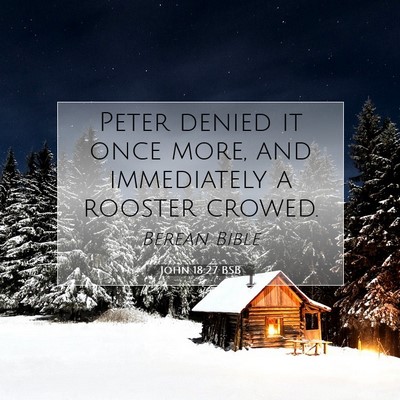 Picture 07 - John 18:27 BSB - Peter denied it once more, and immediately a - Bible Verse Picture