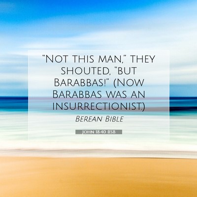 Picture 07 - John 18:40 BSB - “Not this man,” they shouted, “but - Bible Verse Picture