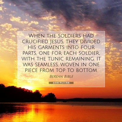 Picture 07 - John 19:23 BSB - When the soldiers had crucified Jesus, they - Bible Verse Picture