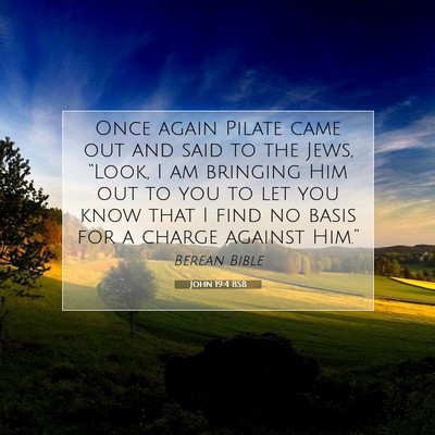 Picture 07 - John 19:4 BSB - Once again Pilate came out and said to the Jews, - Bible Verse Picture