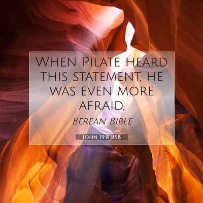 Picture 07 - John 19:8 BSB - When Pilate heard this statement, he was even - Bible Verse Picture