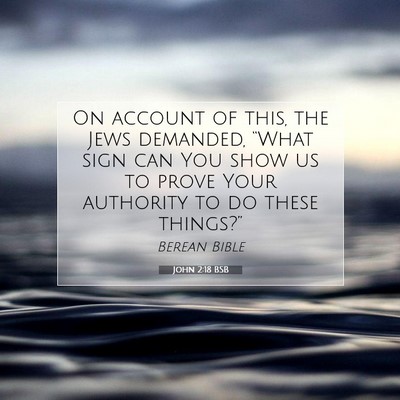 Picture 07 - John 2:18 BSB - On account of this, the Jews demanded, “What - Bible Verse Picture