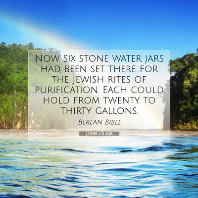 Picture 07 - John 2:6 BSB - Now six stone water jars had been set there for - Bible Verse Picture