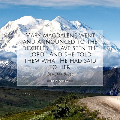 Picture 07 - John 20:18 BSB - Mary Magdalene went and announced to the - Bible Verse Picture