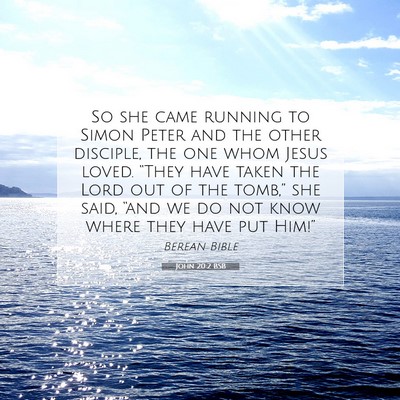 Picture 07 - John 20:2 BSB - So she came running to Simon Peter and the other - Bible Verse Picture