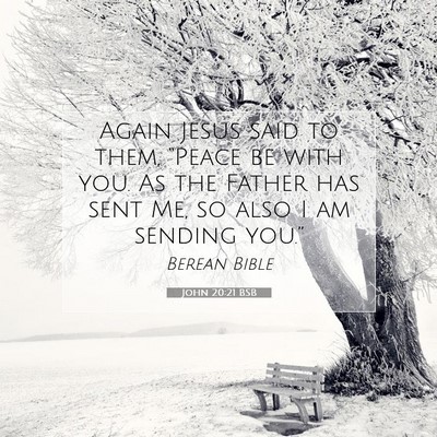Picture 07 - John 20:21 BSB - Again Jesus said to them, “Peace be with you. - Bible Verse Picture