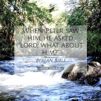 Picture 07 - John 21:21 BSB - When Peter saw him, he asked, “Lord, what about - Bible Verse Picture