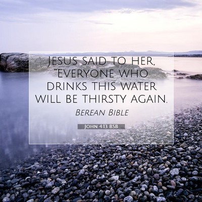 Picture 07 - John 4:13 BSB - Jesus said to her, “Everyone who drinks this - Bible Verse Picture